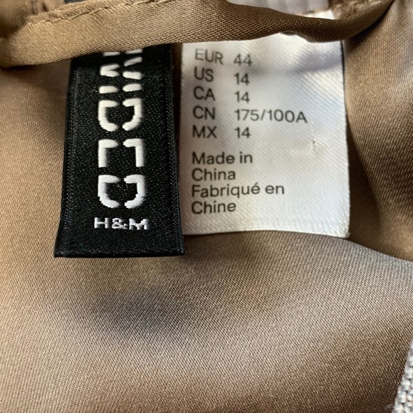 H&M DIVIDED Satin Bomber Jacket Taupe 14 - Picture 6 of 7